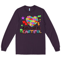 Plum Different is beautiful Long Sleeve Tee - NancyCooperArtShop