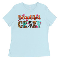 Baby Blue beautiful crazy Ladies Tee - NancyCooperArtShop