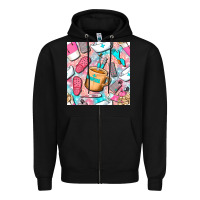 Black hospital nurse coffee cups with leopard seamless pattern bbs Zipper Hoodie - BundleAndBundleShop