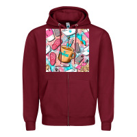 Burgundy hospital nurse coffee cups with leopard seamless pattern bbs Zipper Hoodie - BundleAndBundleShop