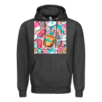 Charcoal Heather hospital nurse coffee cups with leopard seamless pattern bbs Zipper Hoodie - BundleAndBundleShop