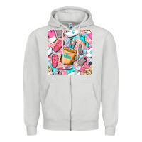Dove Grey hospital nurse coffee cups with leopard seamless pattern bbs Zipper Hoodie - BundleAndBundleShop