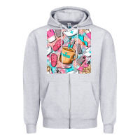 Heather Grey hospital nurse coffee cups with leopard seamless pattern bbs Zipper Hoodie - BundleAndBundleShop
