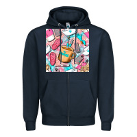 Navy hospital nurse coffee cups with leopard seamless pattern bbs Zipper Hoodie - BundleAndBundleShop