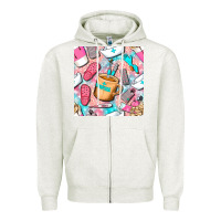 Oatmeal Heather hospital nurse coffee cups with leopard seamless pattern bbs Zipper Hoodie - BundleAndBundleShop