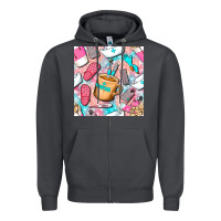 Smoke hospital nurse coffee cups with leopard seamless pattern bbs Zipper Hoodie - BundleAndBundleShop