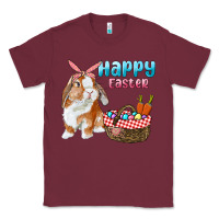 Burgundy Happy Easter Bunny And Egg Basket Classic Tee - RanaPortraitStore