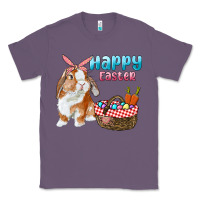 Lavender Happy Easter Bunny And Egg Basket Classic Tee - RanaPortraitStore