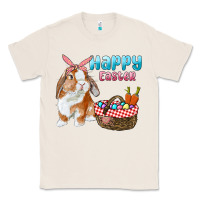 Natural Happy Easter Bunny And Egg Basket Classic Tee - RanaPortraitStore