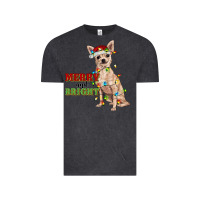 Vintage Black merry and bright chihuahua Vintage Tee - RanaPortraitStore