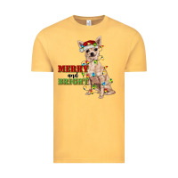 Vintage Mustard merry and bright chihuahua Vintage Tee - RanaPortraitStore