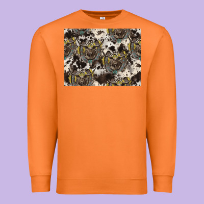 Longhorn Pattern Premium Sweatshirt Designed By Cowhidedigitalart