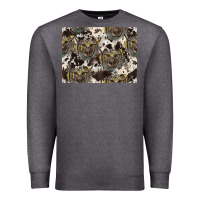 Charcoal Heather Longhorn Pattern Premium Sweatshirt - CowhideDigitalArt