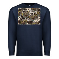 Navy Longhorn Pattern Premium Sweatshirt - CowhideDigitalArt
