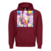 Burgundy Easter Eggs With Flowers Seamless Pattern Zipper Hoodie - BundleAndBundleShop