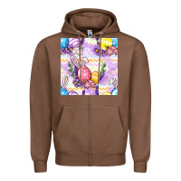 Chestnut Easter Eggs With Flowers Seamless Pattern Zipper Hoodie - BundleAndBundleShop