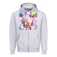 Heather Grey Easter Eggs With Flowers Seamless Pattern Zipper Hoodie - BundleAndBundleShop