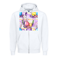 White Easter Eggs With Flowers Seamless Pattern Zipper Hoodie - BundleAndBundleShop