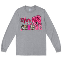 Heather Grey brave and strong Long Sleeve Tee - NancyCooperArtShop