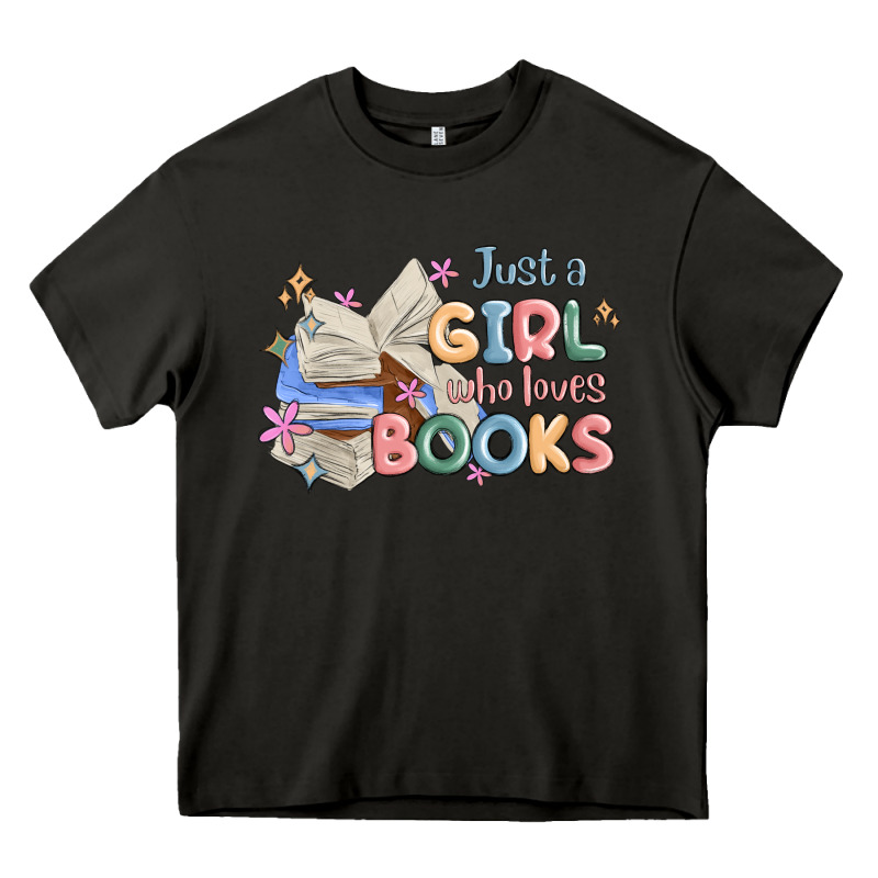 Just A Girl Who Loves Books Heavy Core Tee by MaliasSmallBusiness | Teevron