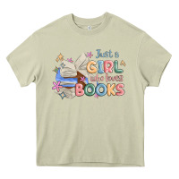 Mossy just a girl who loves books Heavy Core Tee - MaliasSmallBusiness