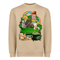 Mushroom St. Patrick's Day animal truck Heavyweight Sweatshirt - CowGirlArtShop