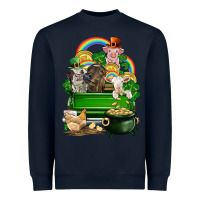 Navy St. Patrick's Day animal truck Heavyweight Sweatshirt - CowGirlArtShop