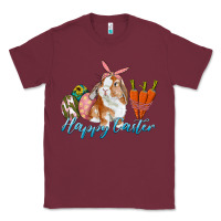 Burgundy happy easter bunny carrots and eggs Classic Tee - RanaPortraitStore