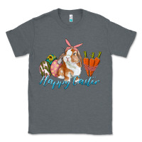 Charcoal Heather happy easter bunny carrots and eggs Classic Tee - RanaPortraitStore