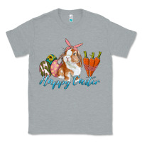 Heather Grey happy easter bunny carrots and eggs Classic Tee - RanaPortraitStore