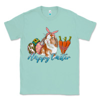 Seafoam happy easter bunny carrots and eggs Classic Tee - RanaPortraitStore