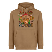 Toasted Coconut Just a Little Moody Heavyweight Hoodie - CowhideDigitalArt