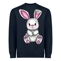 Navy Cute bunny Easter Heavyweight Sweatshirt - CowGirlArtShop
