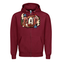 Burgundy football dad Zipper Hoodie - FaDigitalArtStudio