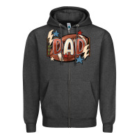 Charcoal Heather football dad Zipper Hoodie - FaDigitalArtStudio