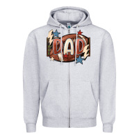 Heather Grey football dad Zipper Hoodie - FaDigitalArtStudio
