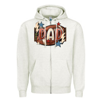 Oatmeal Heather football dad Zipper Hoodie - FaDigitalArtStudio