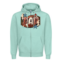 Seafoam football dad Zipper Hoodie - FaDigitalArtStudio