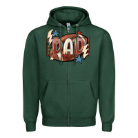 Sports Green football dad Zipper Hoodie - FaDigitalArtStudio