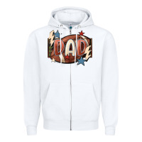 White football dad Zipper Hoodie - FaDigitalArtStudio