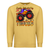 Antique Gold Easily Distracted By Trucks Premium Sweatshirt - CowhideDigitalArt