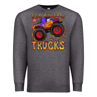 Charcoal Heather Easily Distracted By Trucks Premium Sweatshirt - CowhideDigitalArt