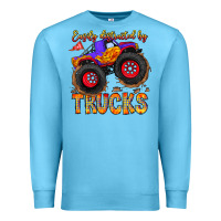Ocean Blue Easily Distracted By Trucks Premium Sweatshirt - CowhideDigitalArt