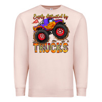 Pale Pink Easily Distracted By Trucks Premium Sweatshirt - CowhideDigitalArt