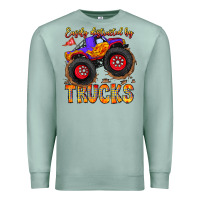 Seafoam Easily Distracted By Trucks Premium Sweatshirt - CowhideDigitalArt
