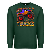 Sports Green Easily Distracted By Trucks Premium Sweatshirt - CowhideDigitalArt