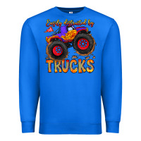True Royal Easily Distracted By Trucks Premium Sweatshirt - CowhideDigitalArt