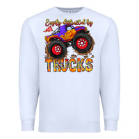 White Easily Distracted By Trucks Premium Sweatshirt - CowhideDigitalArt