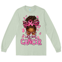 Matcha lets beat cancer afro messy bun Long Sleeve Tee - texasbilliewilder