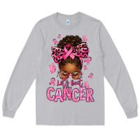 Moon Dust lets beat cancer afro messy bun Long Sleeve Tee - texasbilliewilder